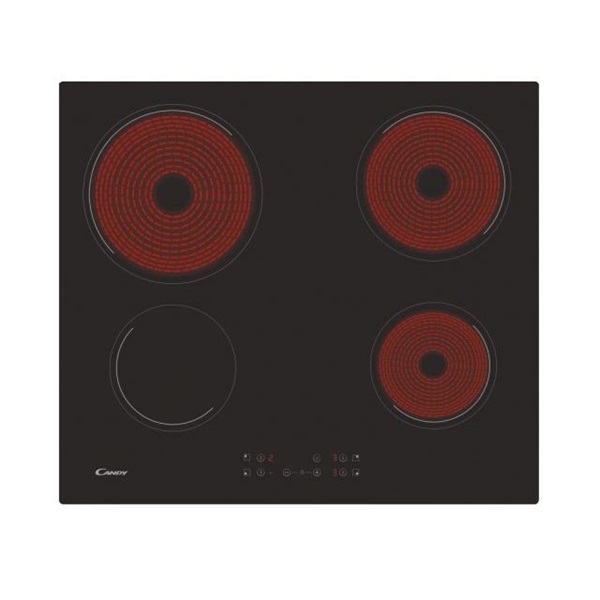 Candy CC64CH fekete, beépíthető, elektromos üvegkerámia, főzőzóna: 4, beépíthető méret: 56cm, főzőlap