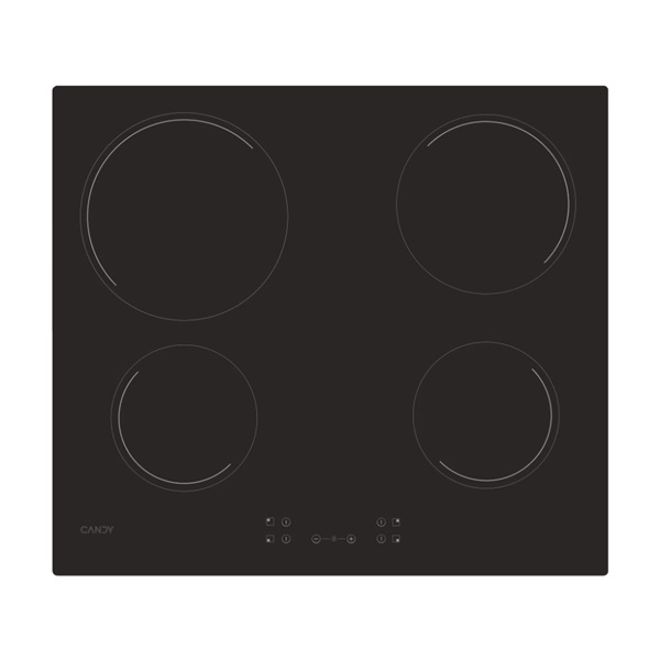 Candy CH64CCB fekete, beépíthető, elektromos üvegkerámia, főzőzóna: 4, beépíthető méret: 56cm, főzőlap