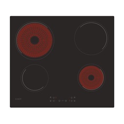 Candy CH64CCB fekete, beépíthető, elektromos üvegkerámia, főzőzóna: 4, beépíthető méret: 56cm, főzőlap
