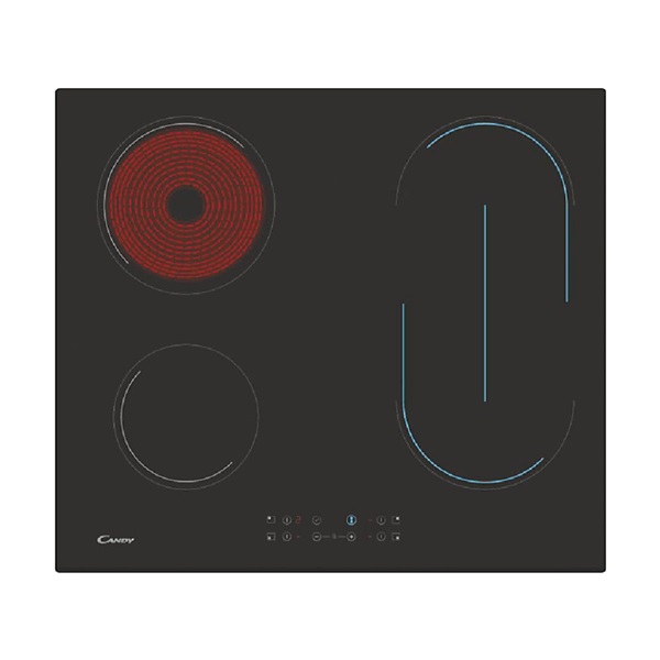 Candy CH64 BVT fekete, beépíthető, elektromos üvegkerámia, főzőzóna: 4, beépíthető méret: 56cm, főzőlap