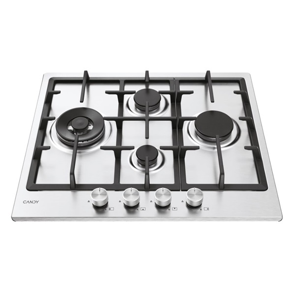 Candy CHG6D4WTX inox, beépíthető, gáz, főzőzóna:4, főzőlap