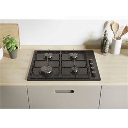 Candy CHW6LBB fekete, beépíthető, gáz, főzőzóna: 4, beépíthető méret: 56cm, főzőlap