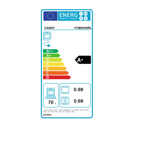 Candy FCM955NRL fekete, beépíthető, sütőtér: 70L, katalitikus, sütő