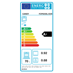 Candy FCP825XL E0/E fekete-inox, beépíthető, sütőtér: 70L, sütő