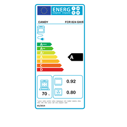 Candy FCR 824 GH/E fekete, beépíthető, sütőtér: 70L, grill, légkeverés, sütő