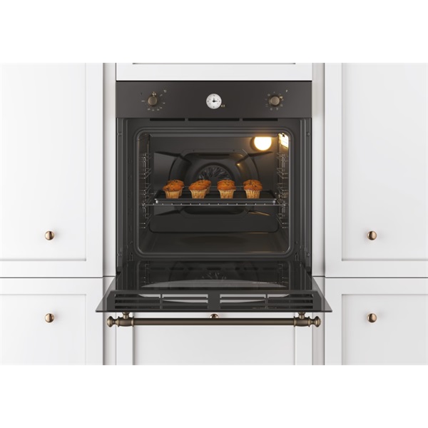 Candy FCR 824 GH/E fekete, beépíthető, sütőtér: 70L, grill, légkeverés, sütő