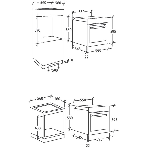 Candy FCT615NXL fekete, beépíthető, sütőtér: 65L, légkeverés, hidrolitikus, sütő