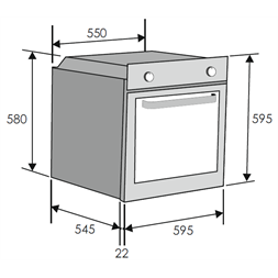 Candy FCT615NXL fekete, beépíthető, sütőtér: 65L, légkeverés, hidrolitikus, sütő