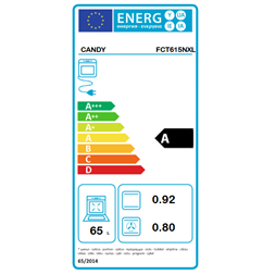 Candy FCT615NXL fekete, beépíthető, sütőtér: 65L, légkeverés, hidrolitikus, sütő