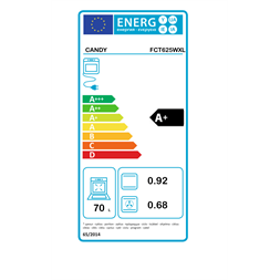 Candy FCT625WXL fehér, beépíthető, sütőtér: 70L, grill, légkeverés, sütő
