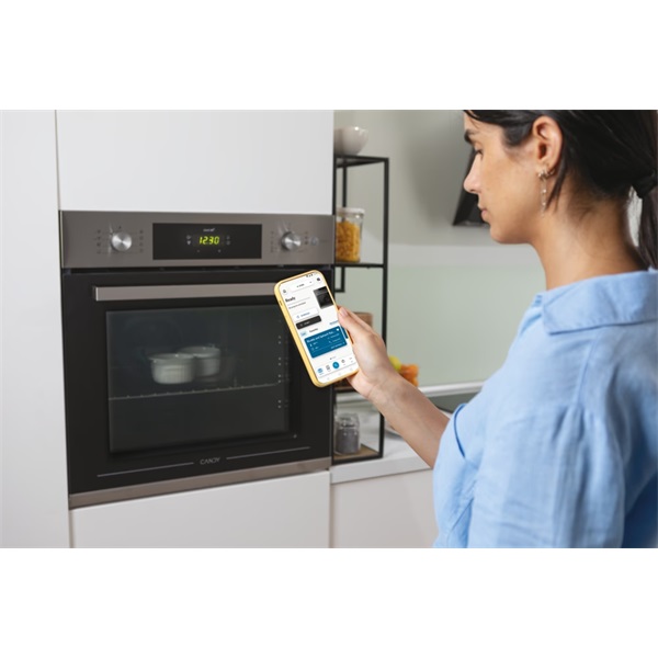 Candy FCTS886XL inox, beépíthető, sütőtér: 70L, grill, légkeverés, pirolitikus, sütő