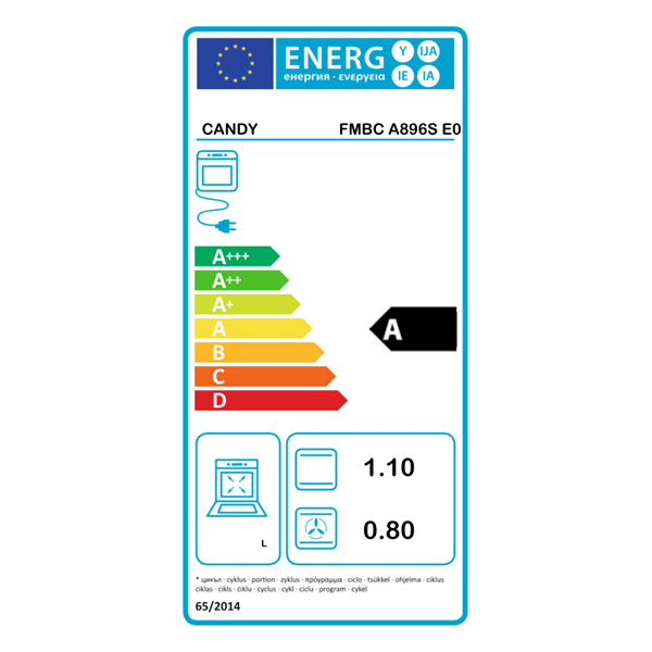 Candy FMBC A896S E0 fekete, beépíthető, sütőtér: 70L, pirolitikus, sütő