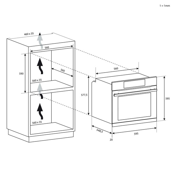 Candy FMCIDC N602/CA fekete, beépíthető, sütőtér: 65L, sütő