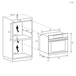 Candy F ACDI Z600 L fekete, beépíthető, sütőtér: 70liter, grill, légkeverés, sütő