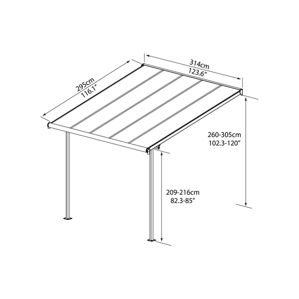 Canopia Sierra 3000 antracit 3 x 3 - pergola