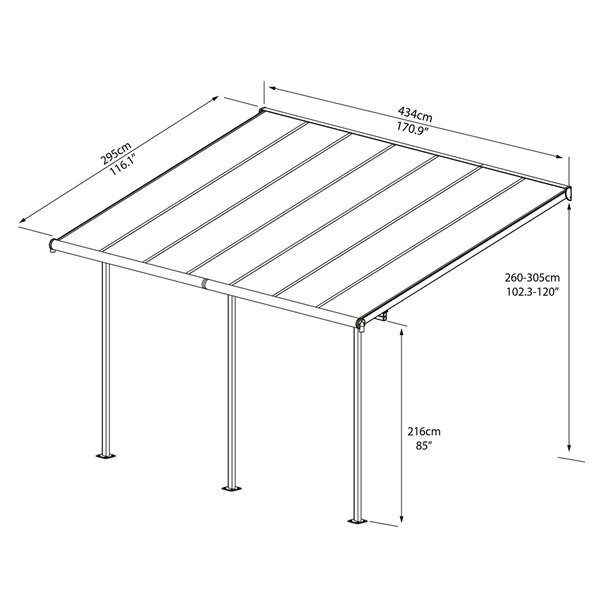 Canopia Sierra 4200 fehér 3 x 4,25 - pergola