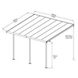 Canopia Sierra 4200 fehér 3 x 4,25 - pergola