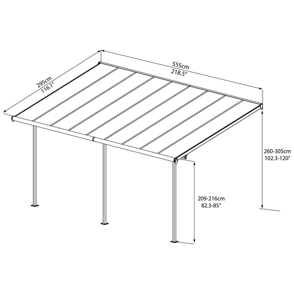 Canopia Sierra 5400 fehér 3 x 5,46 - pergola
