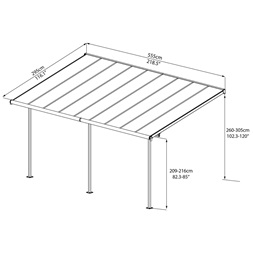 Canopia Sierra 5400 fehér 3 x 5,46 - pergola