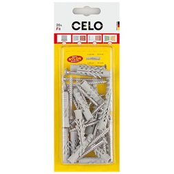 Celo NF 12 szárnyas dűbel + 8x80 hatlapfejű csavar - 2db / bliszter