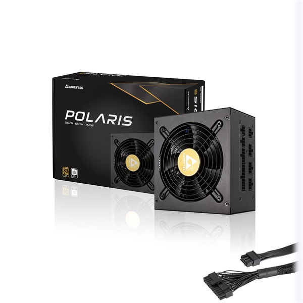 Chieftec Polaris 750W 80+ Gold ventillátorral dobozos tápegység