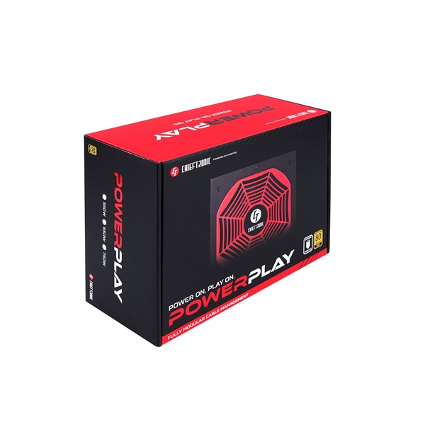 Chieftec PowerPlay Gold 550W 80+ Gold ventillátorral moduláris dobozos tápegység
