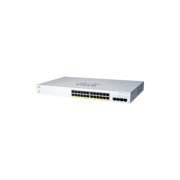 Cisco CBS220-24P-4X 24x GbE PoE+ LAN 4x SFP+ port L2 smart menedzselhető PoE+ switch