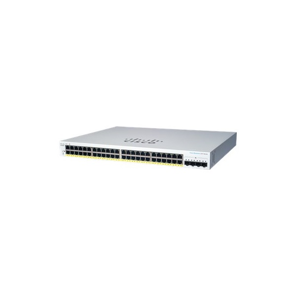 Cisco CBS220-48FP-4X 48x GbE PoE+ LAN 4x SFP+ port L2 smart menedzselhető PoE+ switch