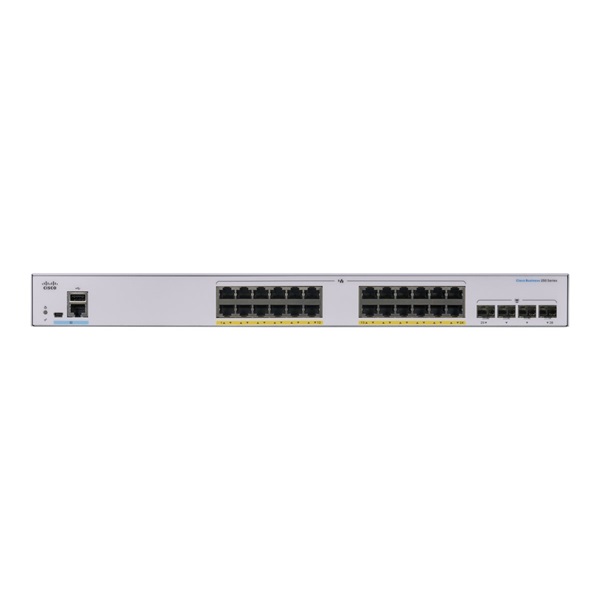 Cisco CBS250-24P-4G 24x GbE PoE+ LAN 4x SFP port L2 menedzselhető PoE+ switch