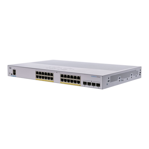 Cisco CBS350-24P-4X 24x GbE PoE+ LAN 4x SFP+ port L3 menedzselhető PoE+ switch