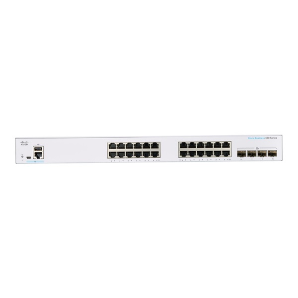 Cisco CBS350-24T-4X 24x GbE LAN 4x SFP+ port L3 menedzselhető switch