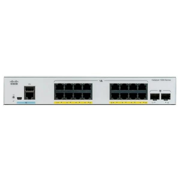 Cisco Catalyst C1000-16FP-2G-L 16x GbE PoE+ LAN 2x SFP port L2 menedzselhető PoE+ switch