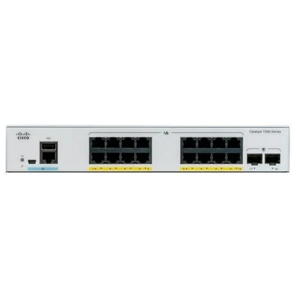 Cisco Catalyst C1000-16P-2G-L 16x GbE PoE+ LAN 2x SFP port L2 menedzselhető PoE+ switch