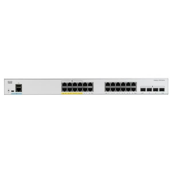 Cisco Catalyst C1000-24P-4G-L 24x GbE PoE+ LAN 4x SFP port L2 menedzselhető PoE+ switch