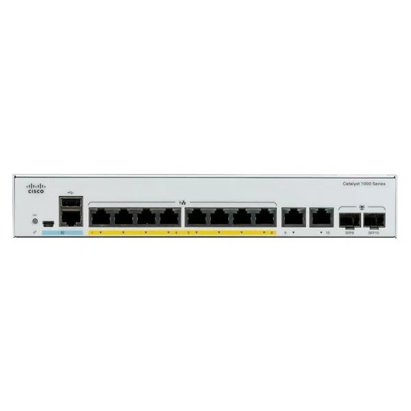 Cisco Catalyst C1000-8FP-2G-L 8x GbE PoE+ LAN 2x SFP/RJ45 Combo port L2 menedzselhető PoE+ switch