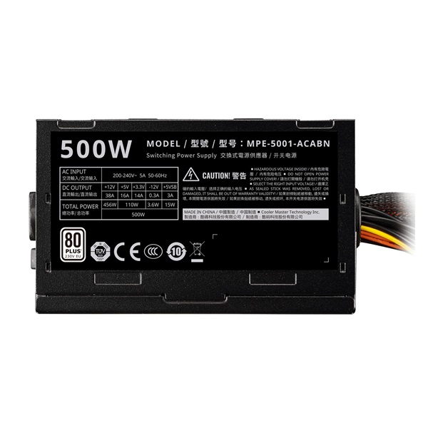 Cooler Master Elite V4 500W 80+ 12cm ventillátorral dobozos tápegység