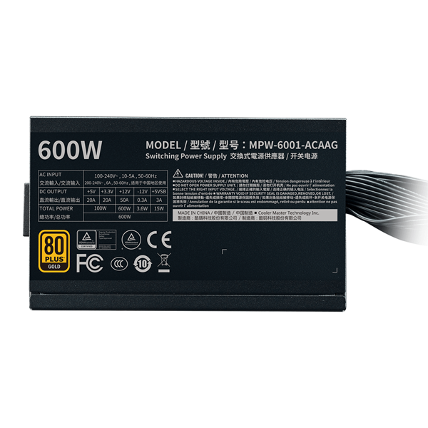 Cooler Master G600 600W 80+ Gold 12cm ventillátorral tápegység