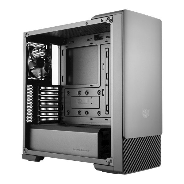 Cooler Master MASTERBOX E500 fekete (táp nélküli) edzett üveg midi ATX ház