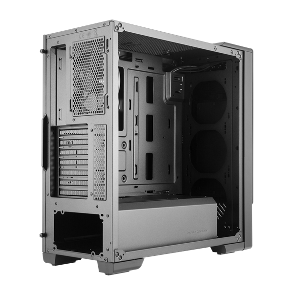 Cooler Master MASTERBOX E500 fekete (táp nélküli) edzett üveg midi ATX ház