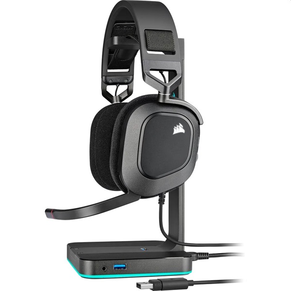 Corsair HS80 RGB USB 7.1 fekete gamer headset