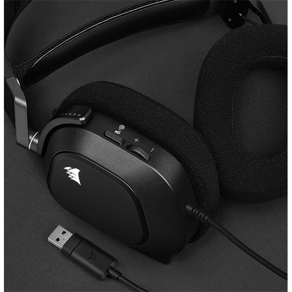 Corsair HS80 RGB USB 7.1 fekete gamer headset