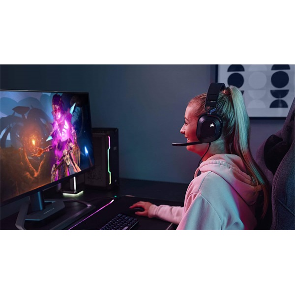 Corsair HS80 RGB USB 7.1 fekete gamer headset