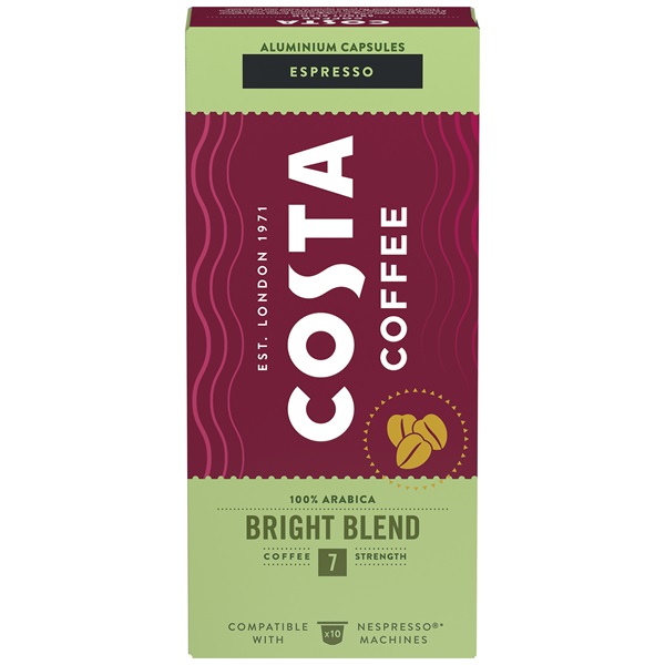 Costa Coffee Bright Blend Espresso Nespresso kompatibilis 10 db kávékapszula