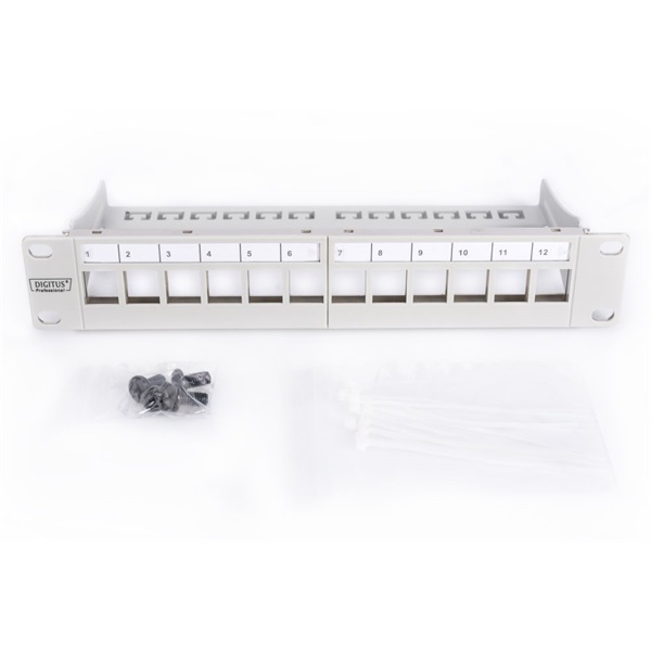 DIGITUS 10" 1U 12port szürke moduláris üres Patch Panel