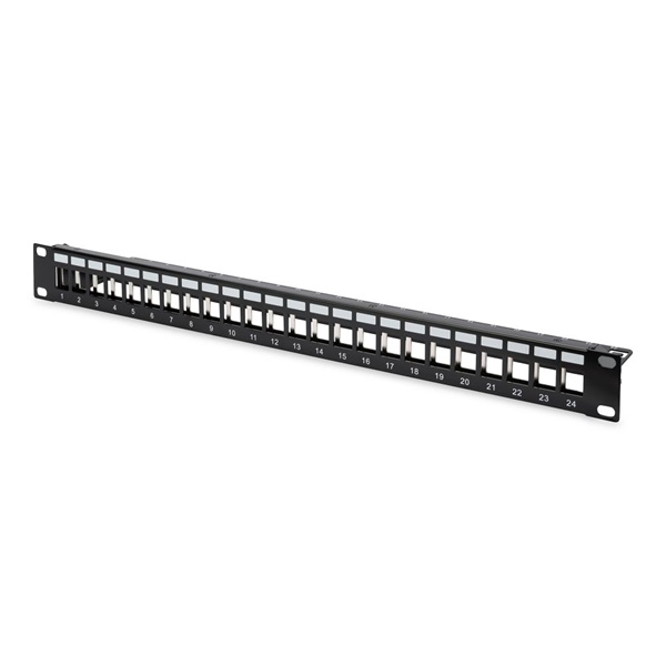 DIGITUS 19" 1U 24port fekete moduláris üres Patch Panel