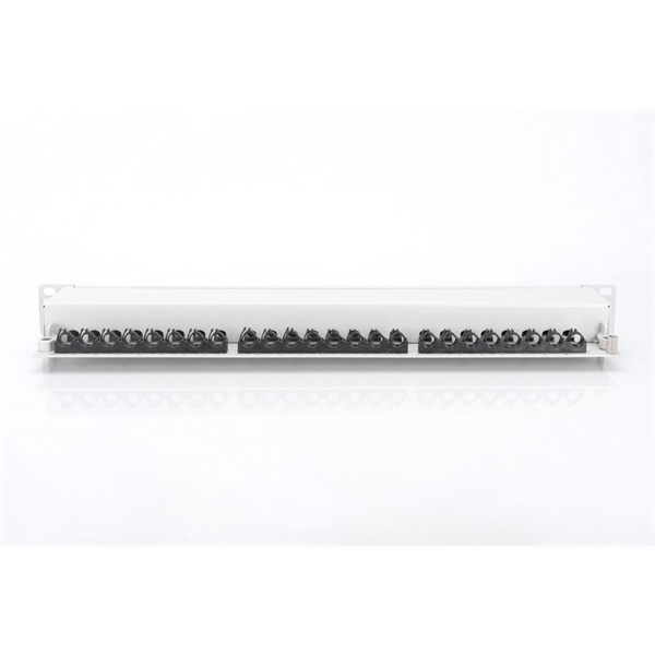 DIGITUS 19" 1U 24port Cat.6A kompakt szürke árnyékolt Patch Panel