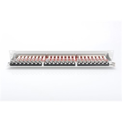 DIGITUS 19" 1U 24port Cat.6A kompakt szürke árnyékolt Patch Panel