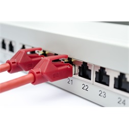 DIGITUS 19" 1U 24port Cat.6A kompakt szürke árnyékolt Patch Panel