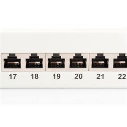 DIGITUS 19" 1U 24port Cat.6 kompakt szürke árnyékolt Patch Panel