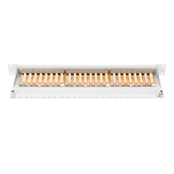 DIGITUS 19" 1U 24port Cat.6 kompakt szürke árnyékolt Patch Panel